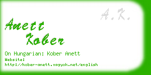 anett kober business card